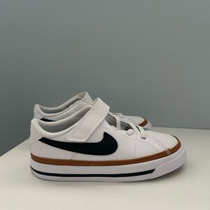 Nike Kids White Sneakers with Black and Tan Accents